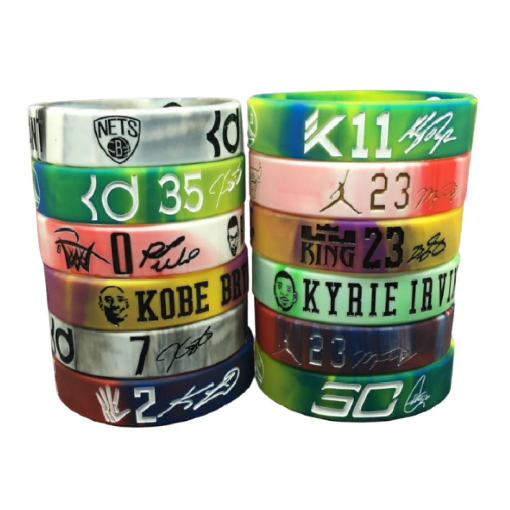 Rubber Wristbands Debossed Filled With Colors 25mm*202mm